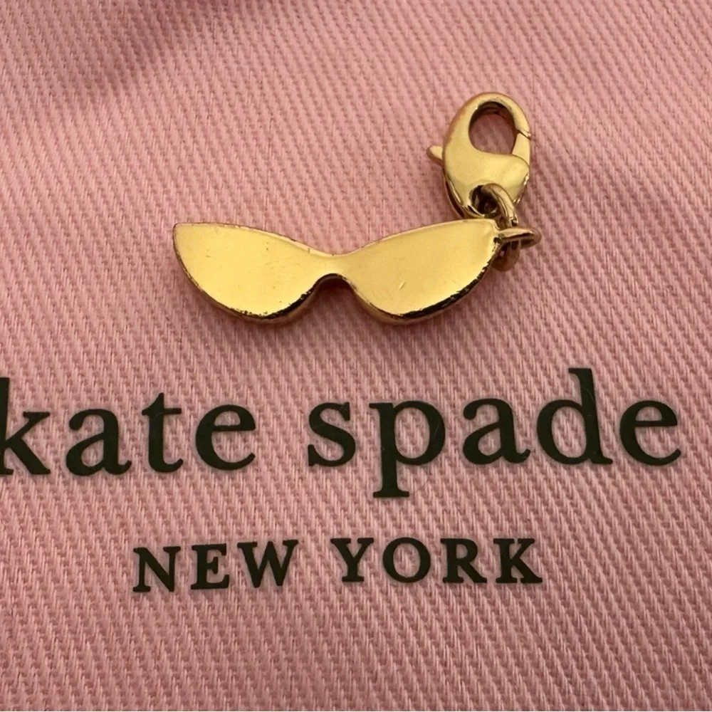 KATE SPADE White Sunglasses 12 KT Gold Plated Vintage Charm (No Bracelet) - Picture 5 of 7